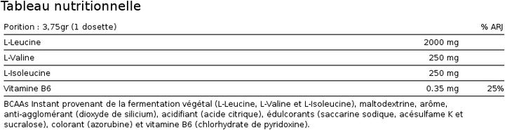 Nährwerte und Zutaten Io.Genix Bcaas Zero (1 Stück, Pulver, 300 g)