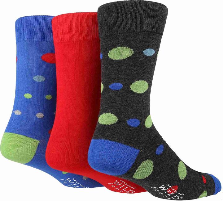 Wildfeet Wild Feet - 3er Pack Bambus Socken Bunt | Socken Gestreift Muster (3er Pack, 39 - 45)