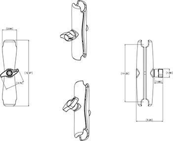 Actual product image Rammount RAM RAM-D-201U-E - Support arm - black powder coating