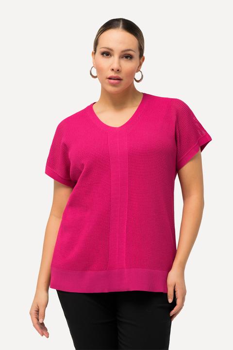 Produktbild Ulla Popken Pullover, Struktur, Oversized, V-Ausschnitt, ärmellos (46, 48)