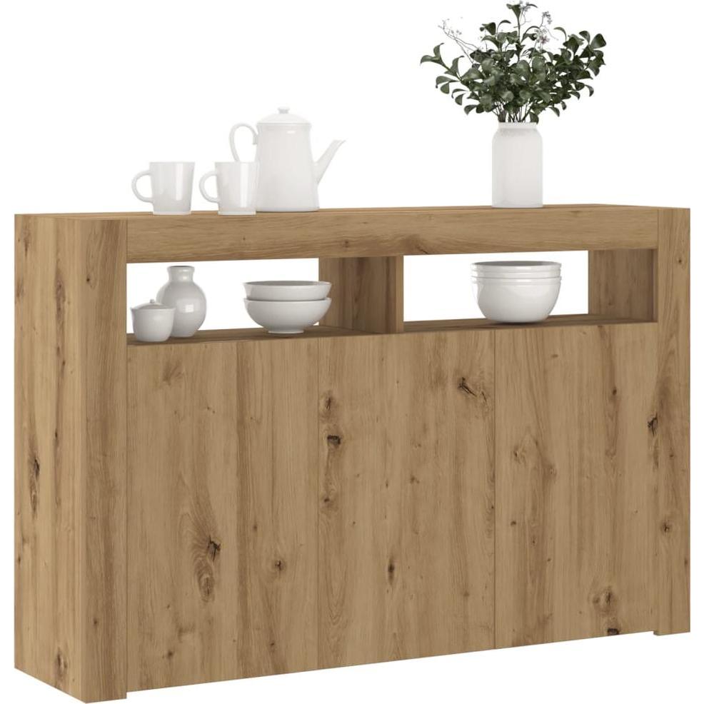 VidaXL, Kommode + Sideboard, Sideboard mit LED-Leuchten (115.5 x 30 x 75 cm)