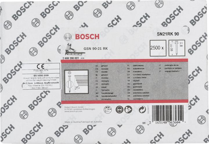 Produktbild Bosch Professional Zubehör Rundkopf-Streifennagel SN21RK 90 3,1 mm, 90 mm, blank, glatt