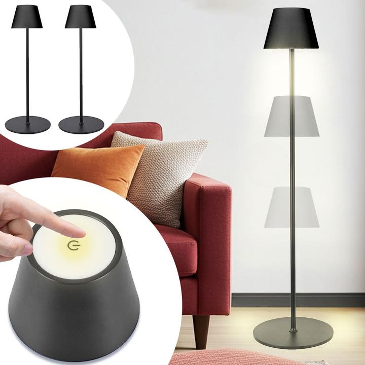 Actual product image Casativo 2er-Set Moderne höhenverstellbare LED-Stehlampe, dimmbar, schwarz, 50 /90/130 cm