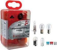 Actual product image IWH Car lamp replacement box H7, 8-piece complete lamp set for headlight, low beam, turn signal (H7)
