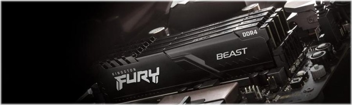 Actual product image Kingston FURY Beast (4 x 32GB, 3200 MHz, DDR4-RAM, DIMM)