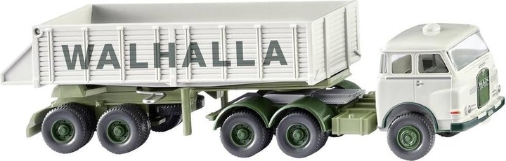Actual product image Wiking 0677 12 H0 MAN rear tipper semitrailer Pausbacke Valhalla lime