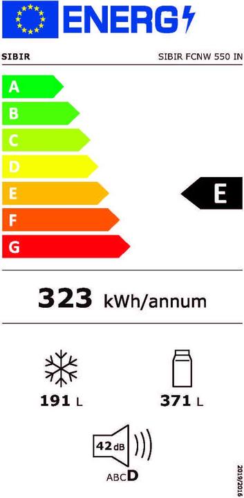 Label énergétique Sibir FCNW550IN (562 l)