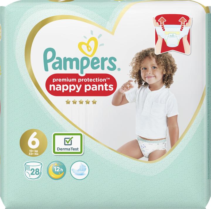 Productafbeelding Pampers Premium beschermingsbroek (Gr. 6, Verplaatsbaar pakket, 28 Stuk)