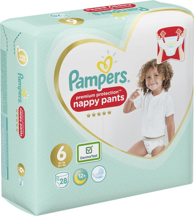 Productafbeelding Pampers Premium beschermingsbroek (Gr. 6, Verplaatsbaar pakket, 28 Stuk)