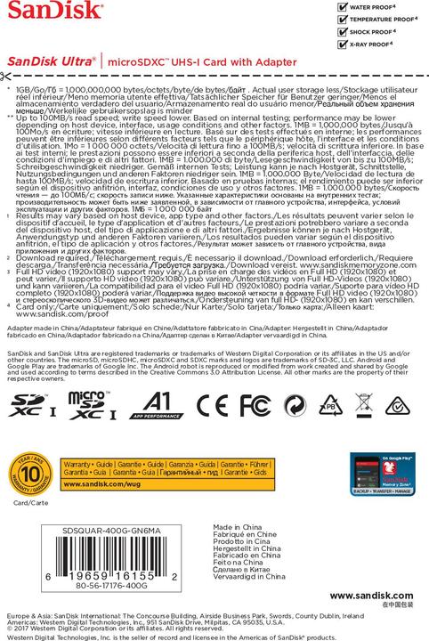 Produktbild Sandisk Ultra microSDXC U1 (400 GB, microSDXC, U1, UHS-I)