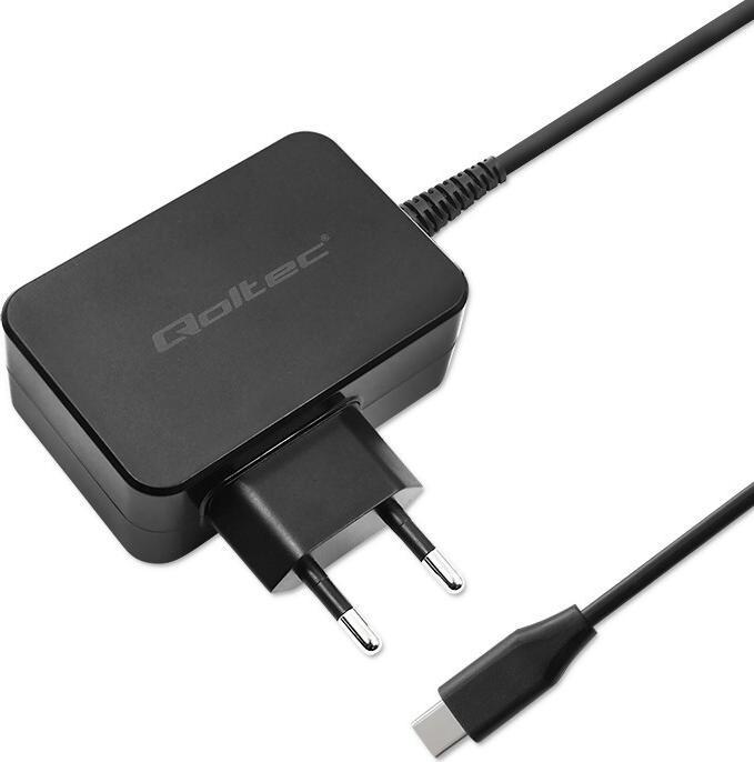 Image du produit Qoltec Ładowarka GaN POWER PRO | 1xUSB-C | 45W | 5-20V | 2.25-3A | Czarna (45 W, 1 portion)