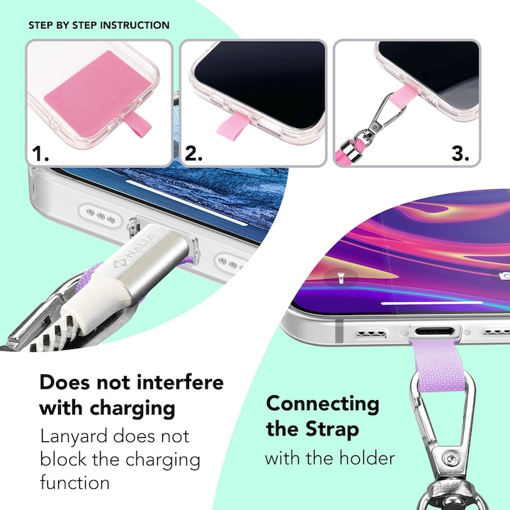 Productafbeelding Nalia Universele mobiele telefoonketting met pad