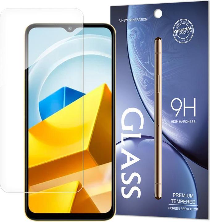 Actual product image Hurtel Tempered Glass Xiaomi Poco M5 tempered glass 9H hardness (packaging - envelope) (1 Piece, Xiaomi Poco M5)