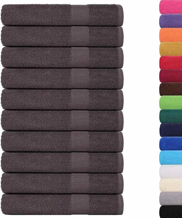 Image du produit vidaXL Serviettes 10 pcs. Anthracite 100x200 cm 360 g/m² 100% coton (100 x 200 cm)
