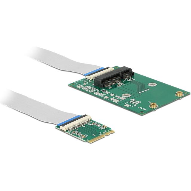 Delock Konverter M.2 Key A+E Stecker > 1 x Mini PCIe Slot half size / full size mit flexiblem Kabel, Kontrollerkarte