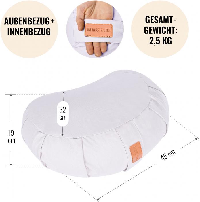 Image du produit Gorilla Sports Oreiller en forme de croissant pour le yoga (19 cm)