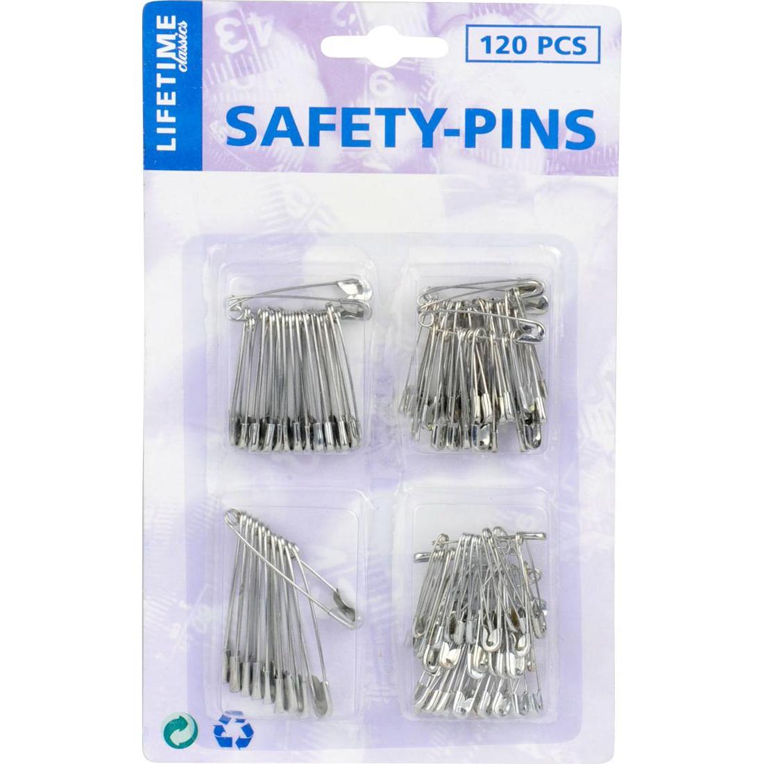 Edco Spille di sicurezza 120pz, Accessori cucito, Argento