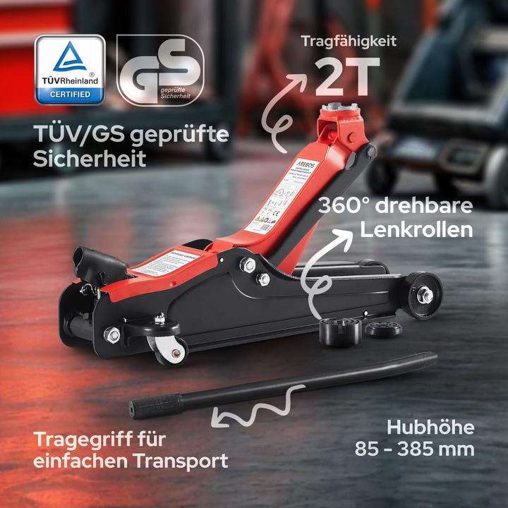 Image du produit Arebos 2t Hydraulischer Rangierwagenheber mit Gummiauflagen
