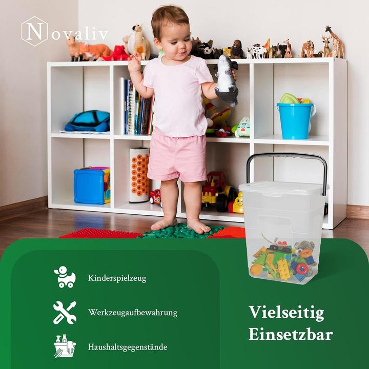 Produktbild Novaliv 2X Waschmittelbox mit Deckel 7 Liter Transparent und Dosierlöffel 23,5 x 18 x 26,5 cm Waschp (18 cm, 7 l, 2x)