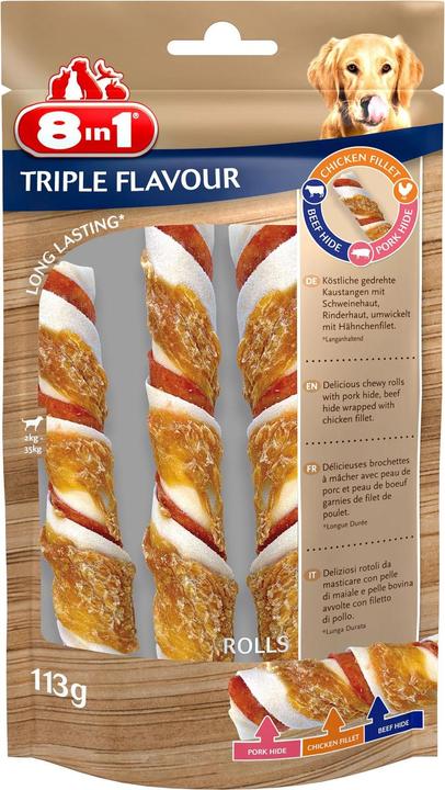 8in1 TRIPLE FLAVOUR Rolls 3 Stk., 113g (Adult, 3 Stk., 113 g)