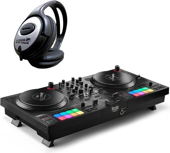 Hercules DJ Control Inpulse T-7 DJ-Controller mit Kopfhörer