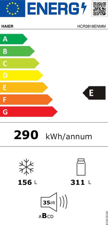 Label énergétique Haier HCR3818ENMM (467 l)