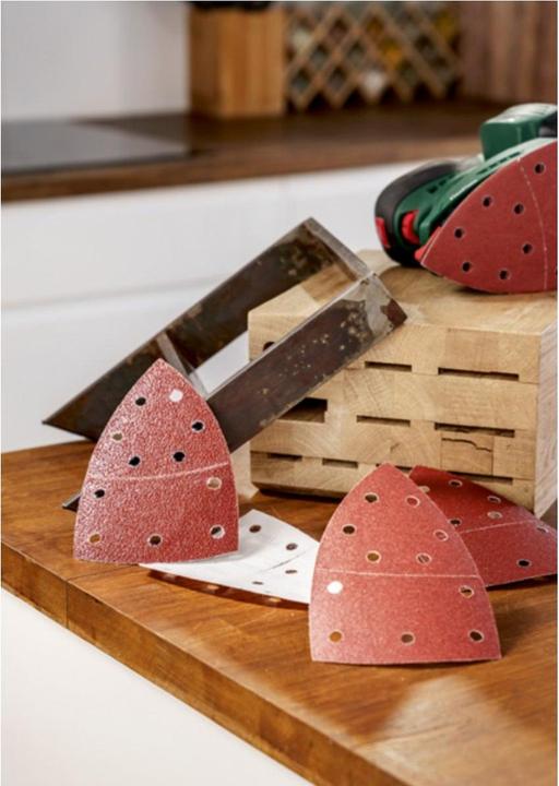 Actual product image Bosch Zubehör Sanding sheet set for multi-sander, 25-piece, 11 holes, 102 x 62 mm, 40 - 180 (40, 80, 120, 180)