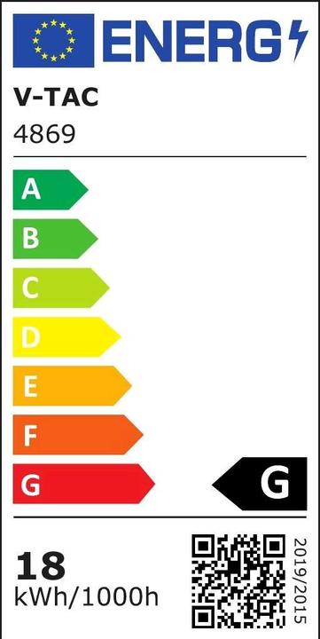 Energie-Label V-TAC -Panel Warm (1350 lm)