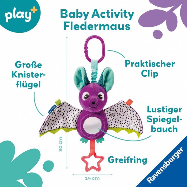 Produktbild Ravensburger 12034051 Play+ Baby Activity-Fledermaus, Baby-Spielzeug ab 0 Monate (5 cm)
