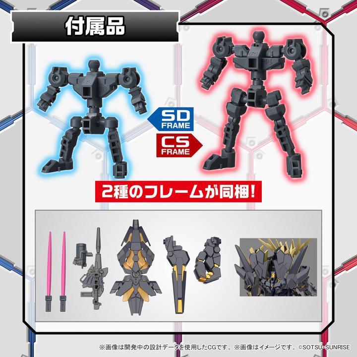 Actual product image Bandai SD GUNDAM -Cross Silhouette Unicorn 02 Banshee & Norn Parts -Model Kit