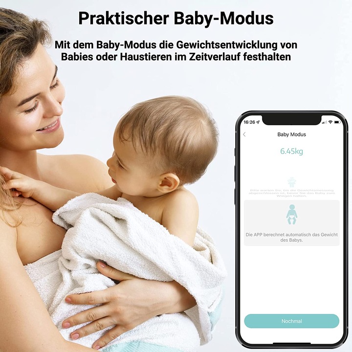 Image du produit Fitleap Waage mit Körperfett- & Muskelanalyse, Digitale Personenwaage (180 kg)