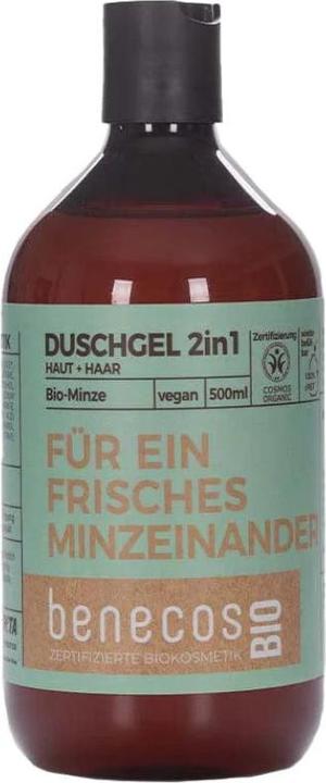 Immagine prodotto Benecos Per una fresca menta reciproca Gel doccia 2in1 Menta Pelle e Capelli Bio (500 ml)