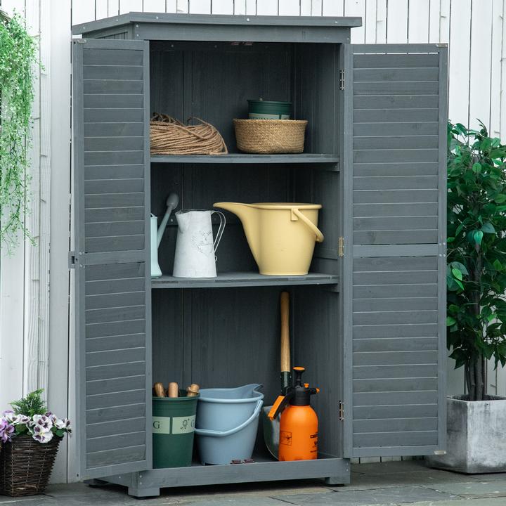 Produktbild Outsunny Gartenschrank mit Lamellentüren