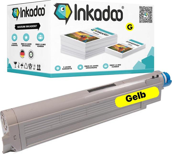 Image du produit Inkadoo Toner compatible avec OKI 42918913 / C9650 toner, jaune jaune (Y)