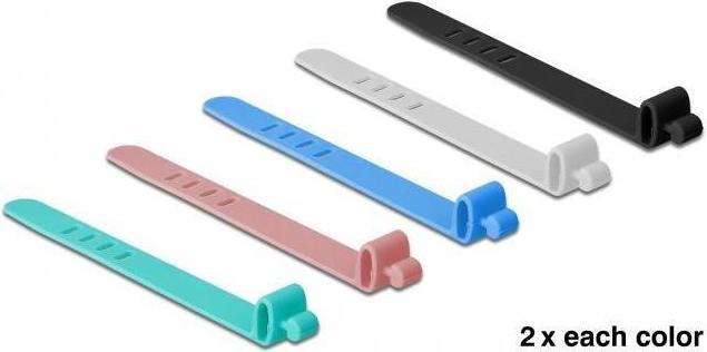 Image du produit Delock 18829 Colliers de câbles Colliers de câbles détachables Silicone Couleurs mélangées (e) (Serre-câbles en plastique, 95 mm, 10 pcs)