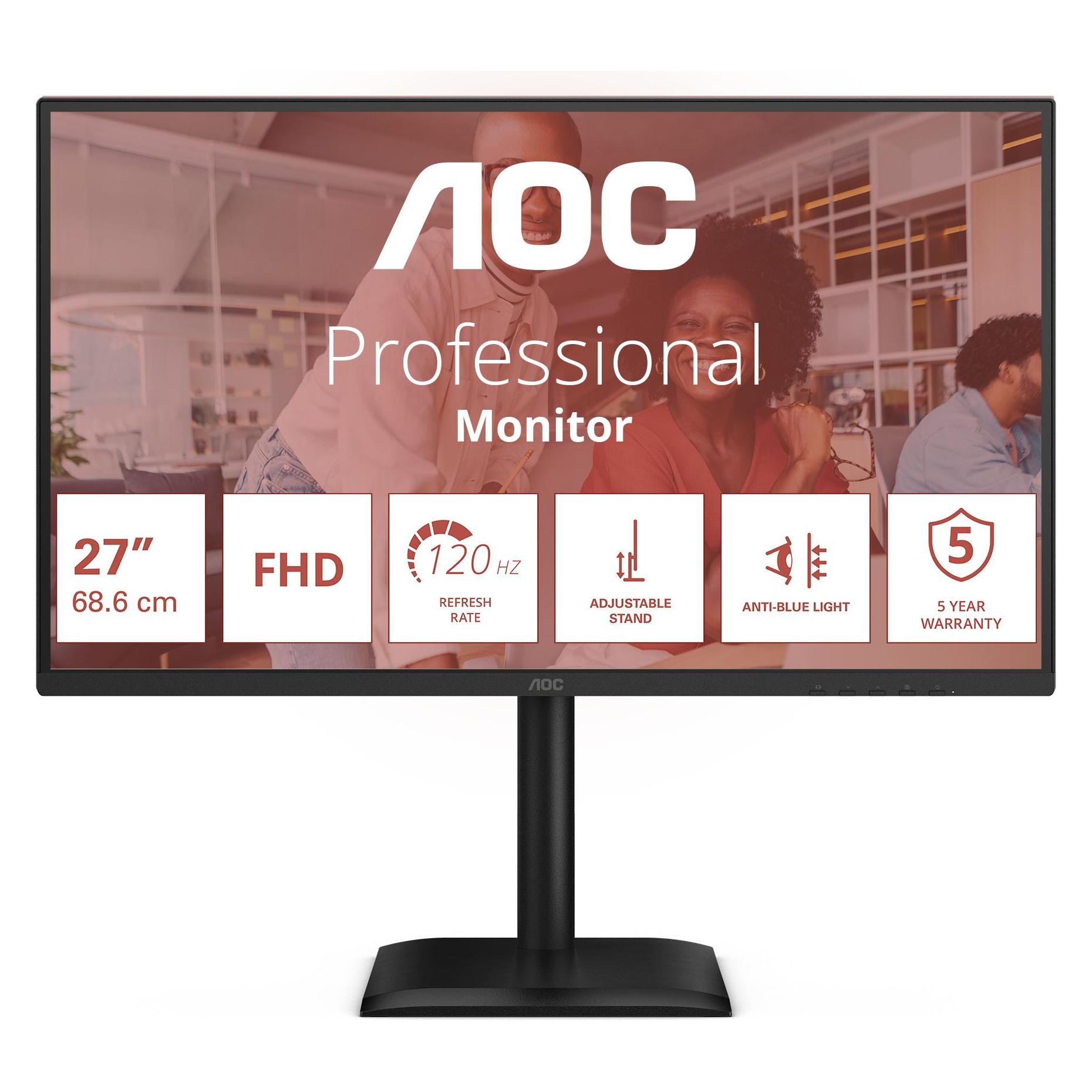AOC 27E4U (1920 x 1080 Pixel, 27"), Monitor, Schwarz