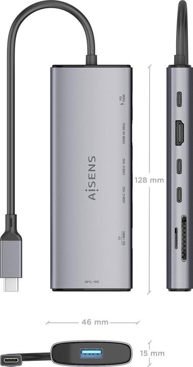 Produktbild Aisens ASUC-7P031-GR (USB-C, 7 Ports)