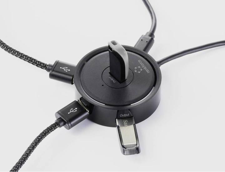 Actual product image Renkforce RF-HUB-111 4 Port USB 3.2 Gen 1 Hub (USB 3.0) Black (USB-C, 4 ports)