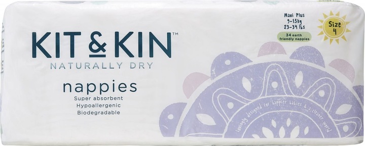 Actual product image Kit & Kin Nappies (Size 4, Pack, 34 Piece)