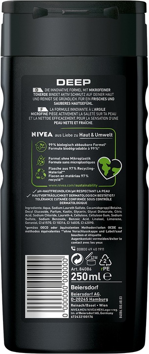 Actual product image NIVEA DUPLIKAT Deep shower gel (250 ml)