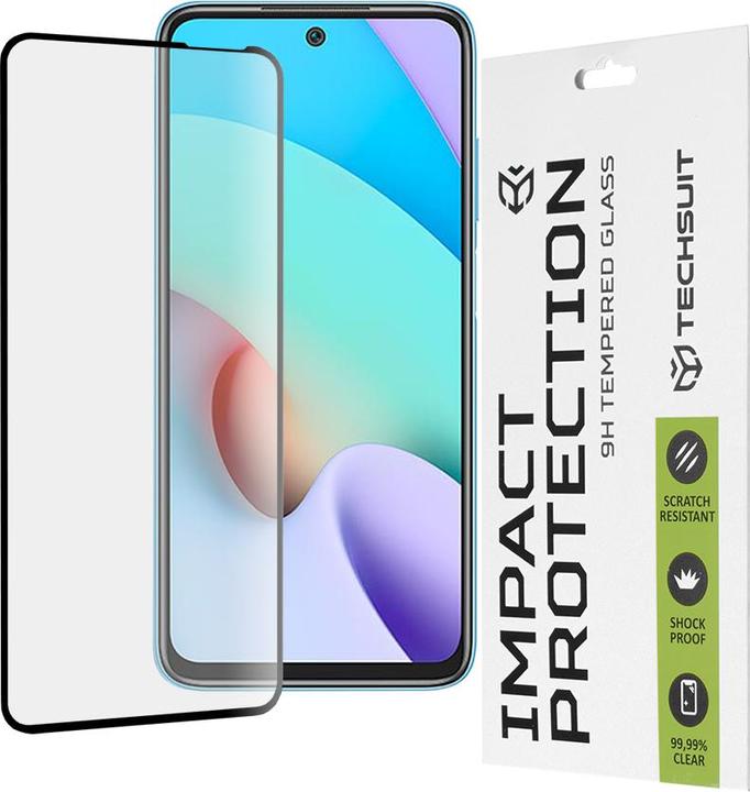 Actual product image Techsuit - 111D Full Cover / Full Glue Glass - Xiaomi Redmi 10 / Redmi 10 2022 - Black (1 pcs., Xiaomi Redmi 10)