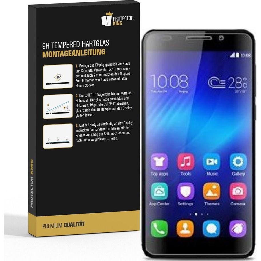 Thumbnail - Protectorking 4x echtes Tempered 9H Panzerhartglas 3D KLAR (4 Stück, Honor 6), Smartphone Schutzfolie