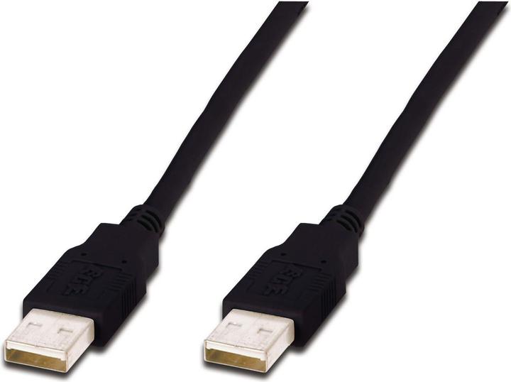 Produktbild Digitus ASSMANN USB Anschlusskabel Typ A St/St 1,8m USB 2.0 kompatibel sw (1.80 m, USB 2.0, 2.50 W)