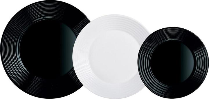 Luminarc Vaisselle 1900 Blanc/Noir Verre 18 pièces (18 pcs)