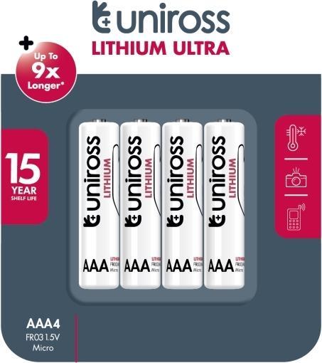 Uniross Lithium Ultra AAA/FR03 1.5V - BL2 (2 Stk., AA, 1250 mAh)