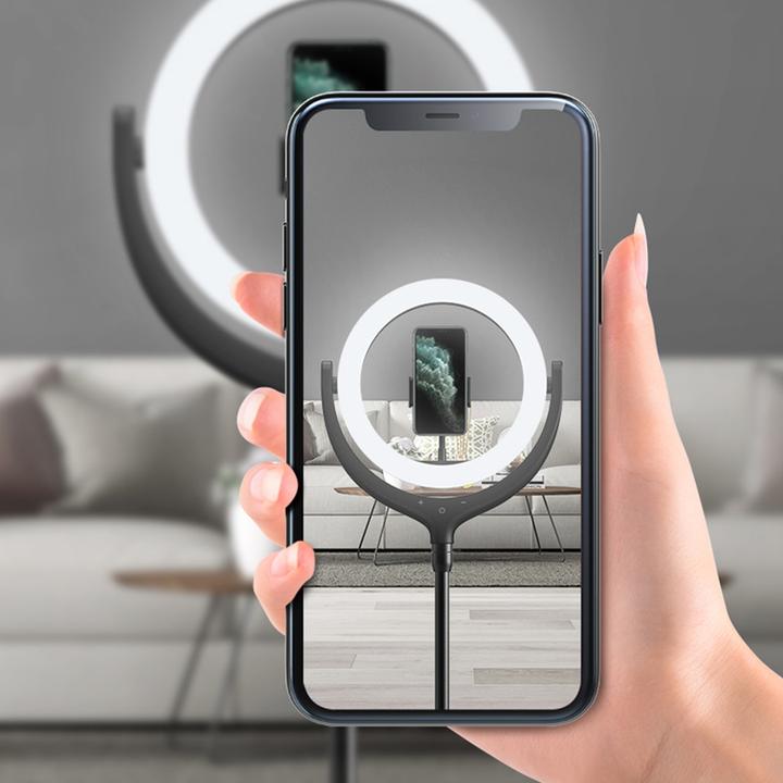 Image du produit Devia Support de téléphone avec lampe LED 40cm (Éclairage annulaire)