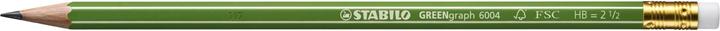 Produktbild STABILO GREENgraph Bleistift mit Radiergummi HB (2.20 mm, HB, 12 x)