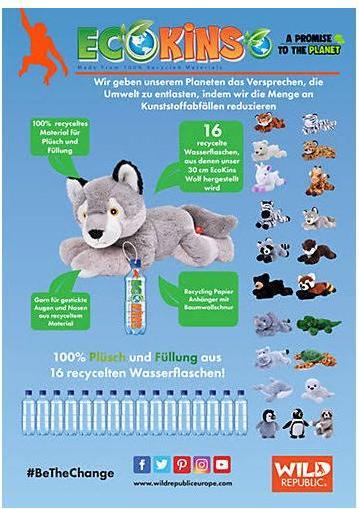 Actual product image Wild Republic Plush wolf Ecokins 30 cm