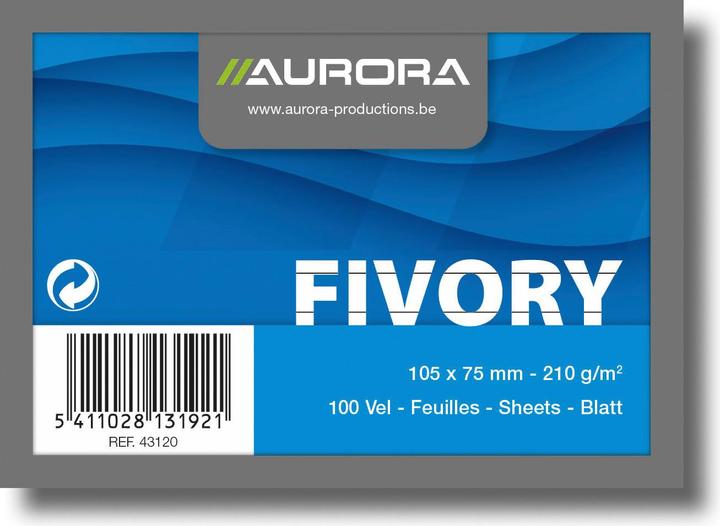Actual product image Aurora Card index A7 white lin. (A7, 205 g/m², 100 x)