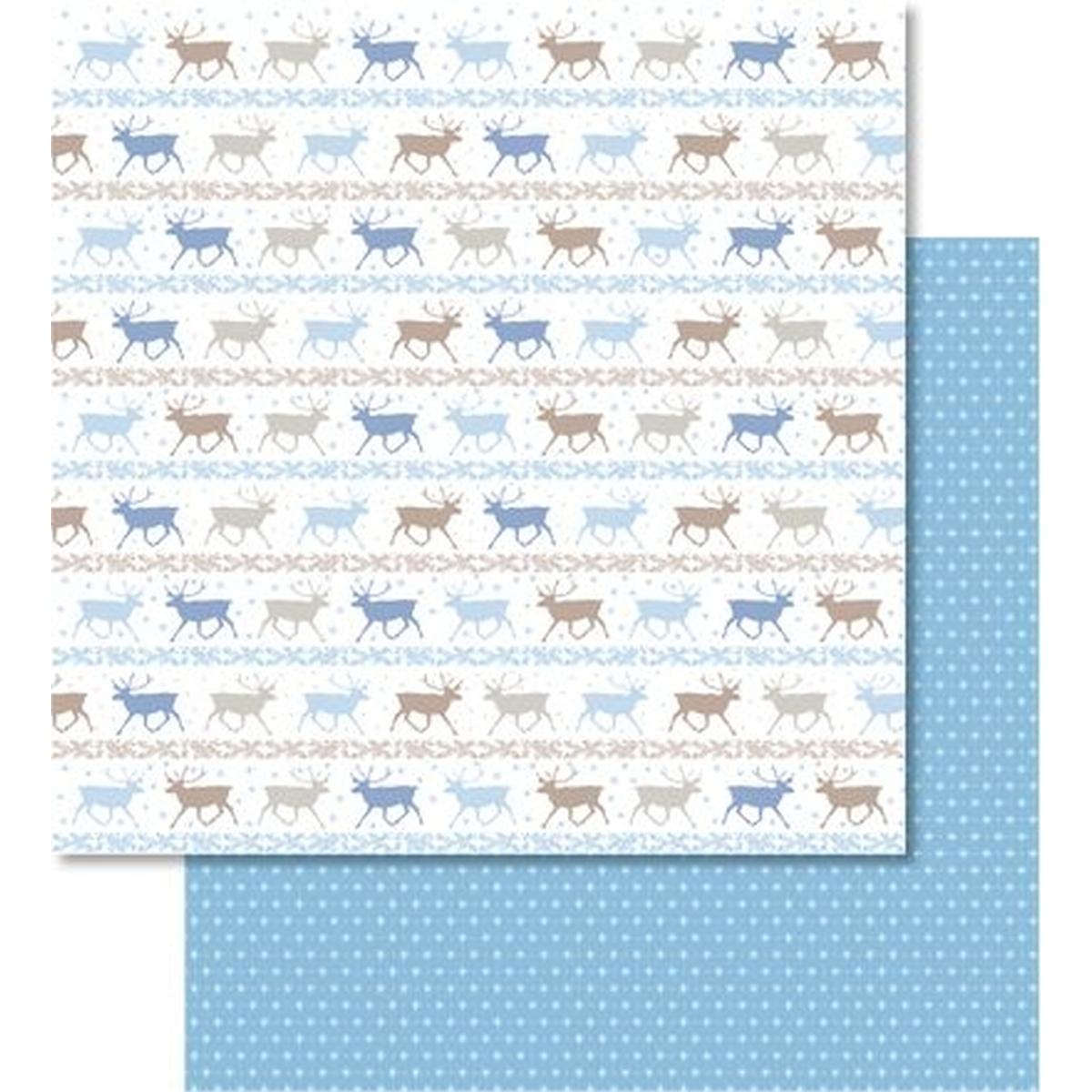 Ursus, Bastelpapier, Scrapbook Paper Classic Christmas blau/braun12x12 Zoll VE=5 Blatt Motiv 2 (5 x)